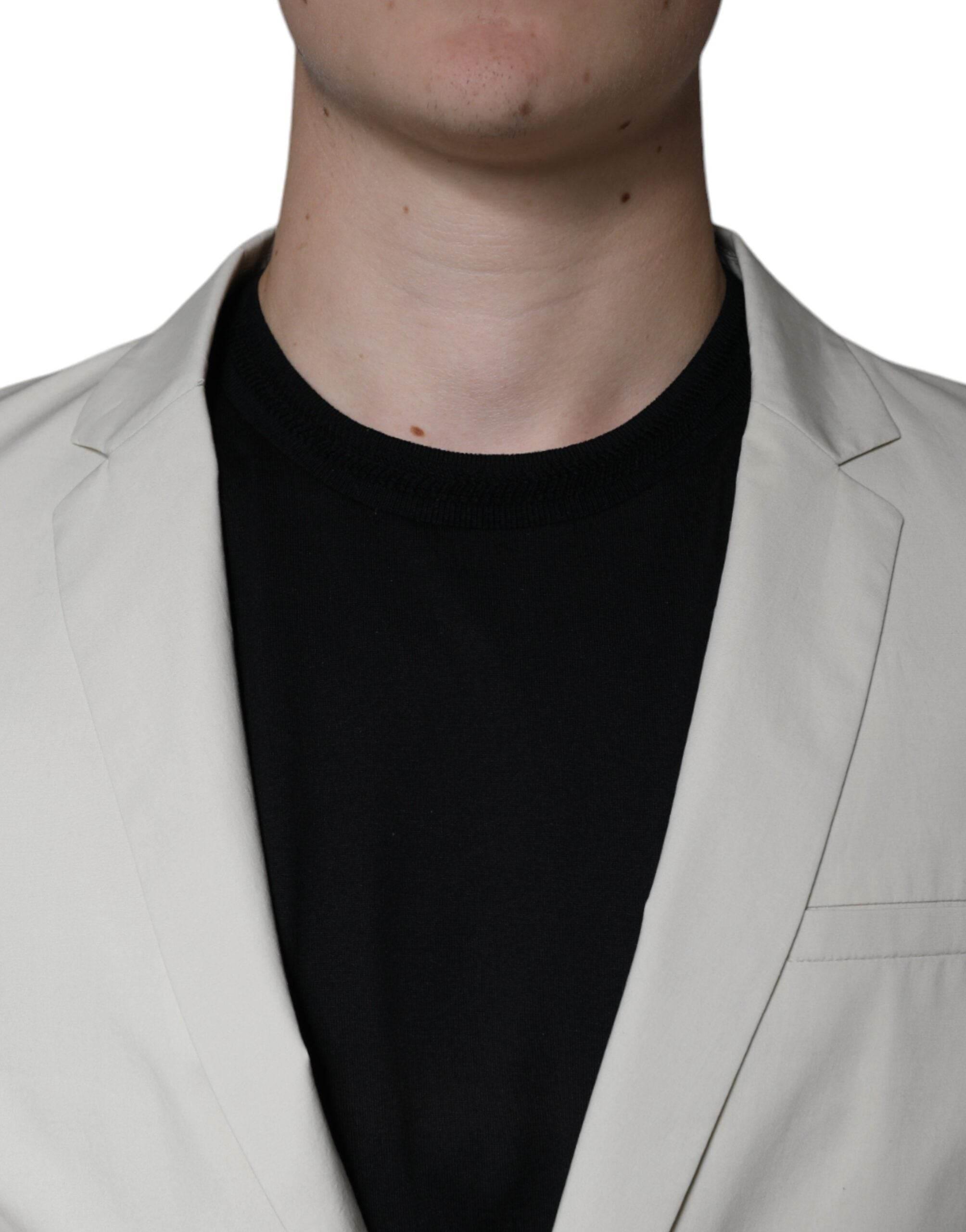 Paolo Pecora Milano Beige Single Breasted Dress Formal Coat Blazer - Hilstor