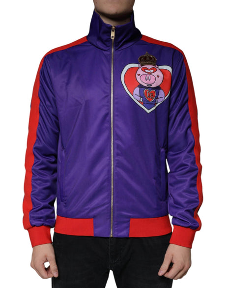 Dolce & Gabbana Purple YEAR OF THE PIG Full Zip Bomber Jacket - Hilstor