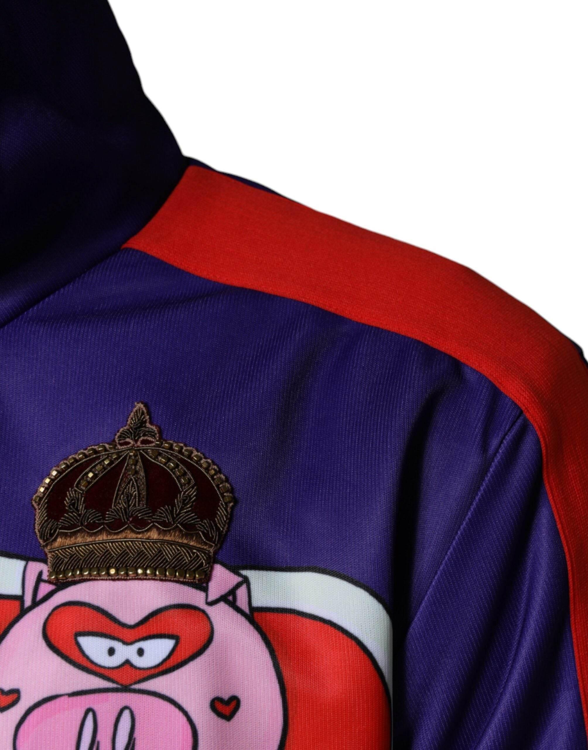 Dolce & Gabbana Purple YEAR OF THE PIG Full Zip Bomber Jacket - Hilstor