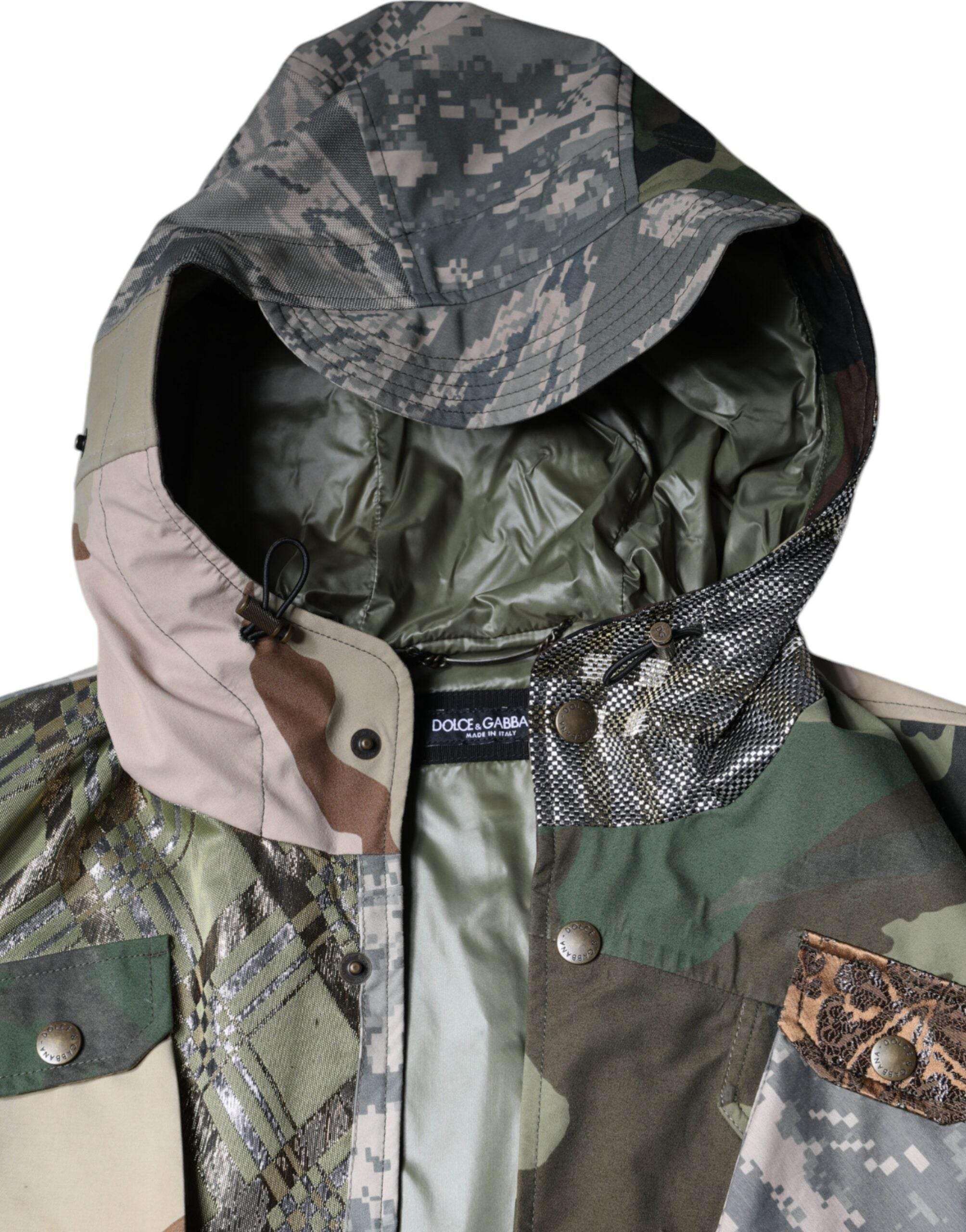 Dolce & Gabbana Multicolor Patchwork Hooded Vest Jacket - Hilstor