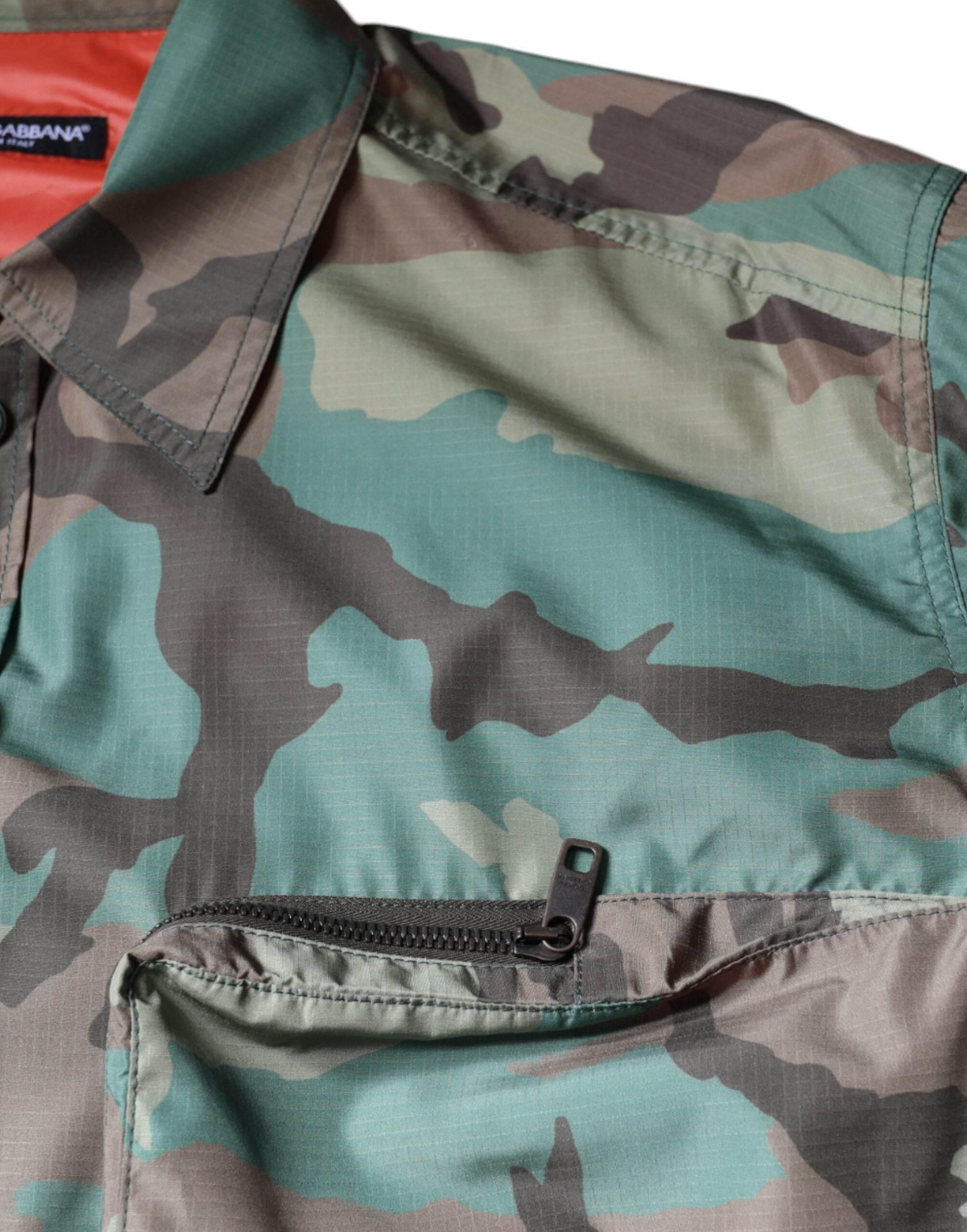 Dolce & Gabbana Multicolor Camouflage Button Down Shirt - Hilstor