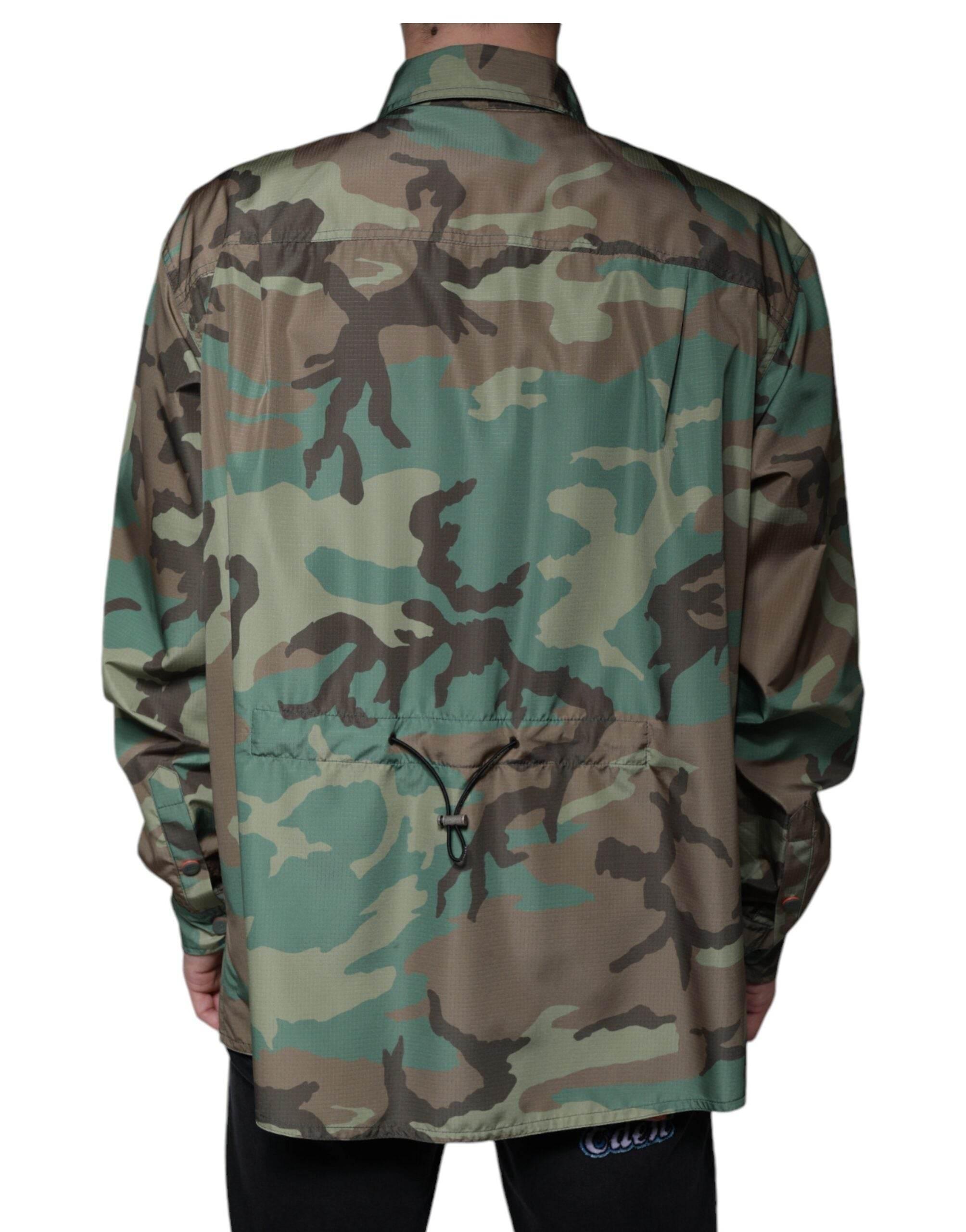 Dolce & Gabbana Multicolor Camouflage Button Down Shirt - Hilstor