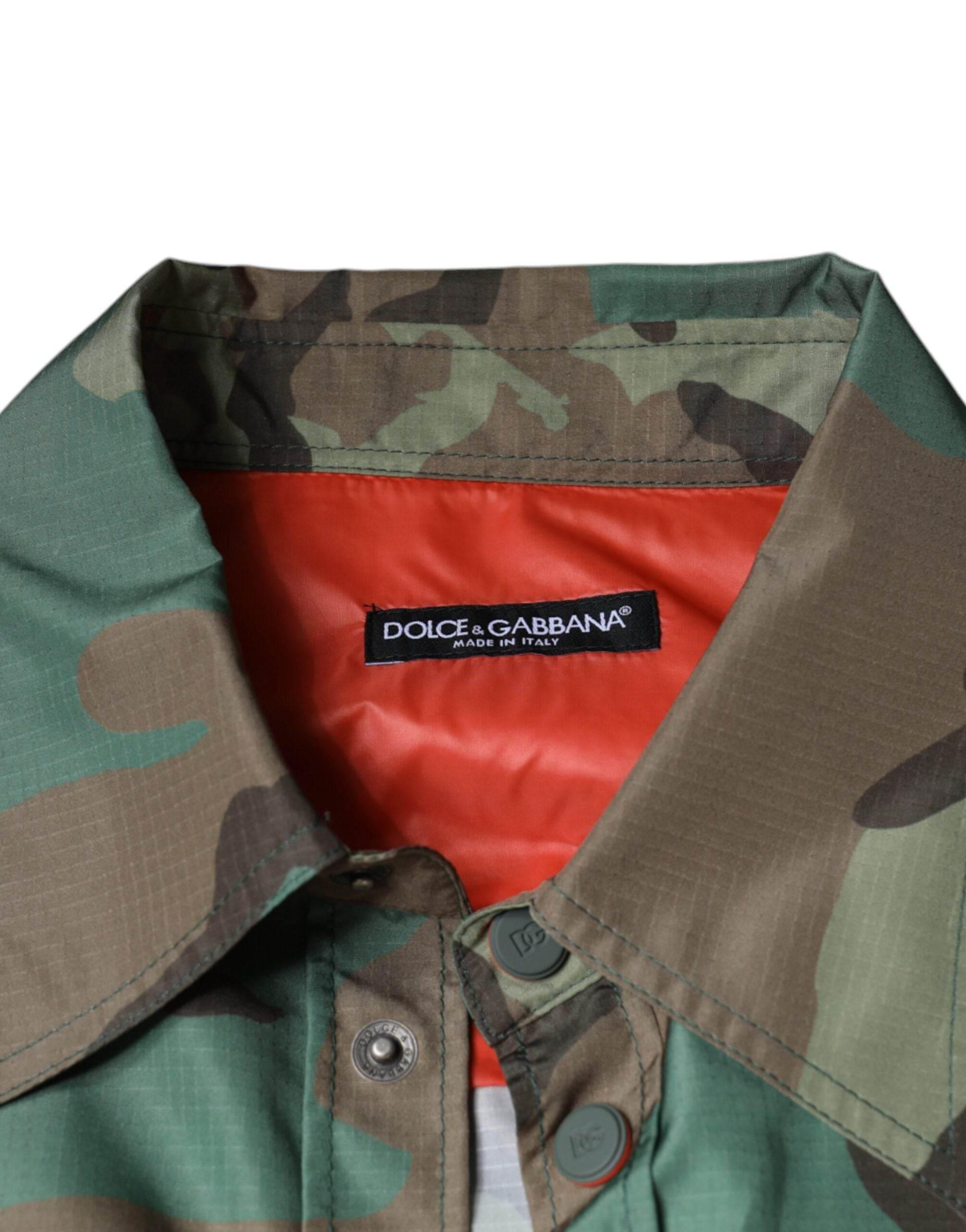 Dolce & Gabbana Multicolor Camouflage Button Down Shirt - Hilstor
