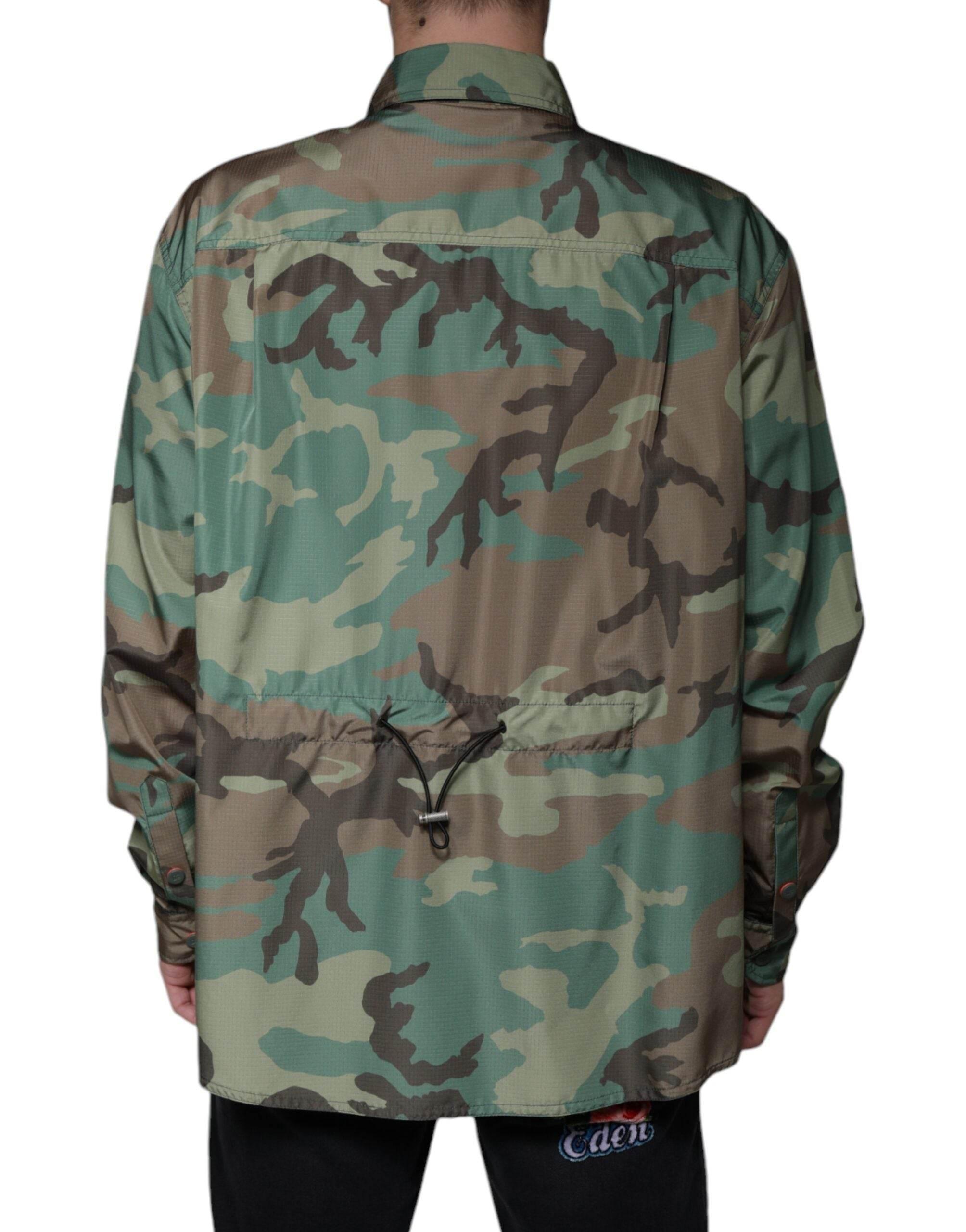 Dolce & Gabbana Multicolor Camouflage Button Down Shirt - Hilstor