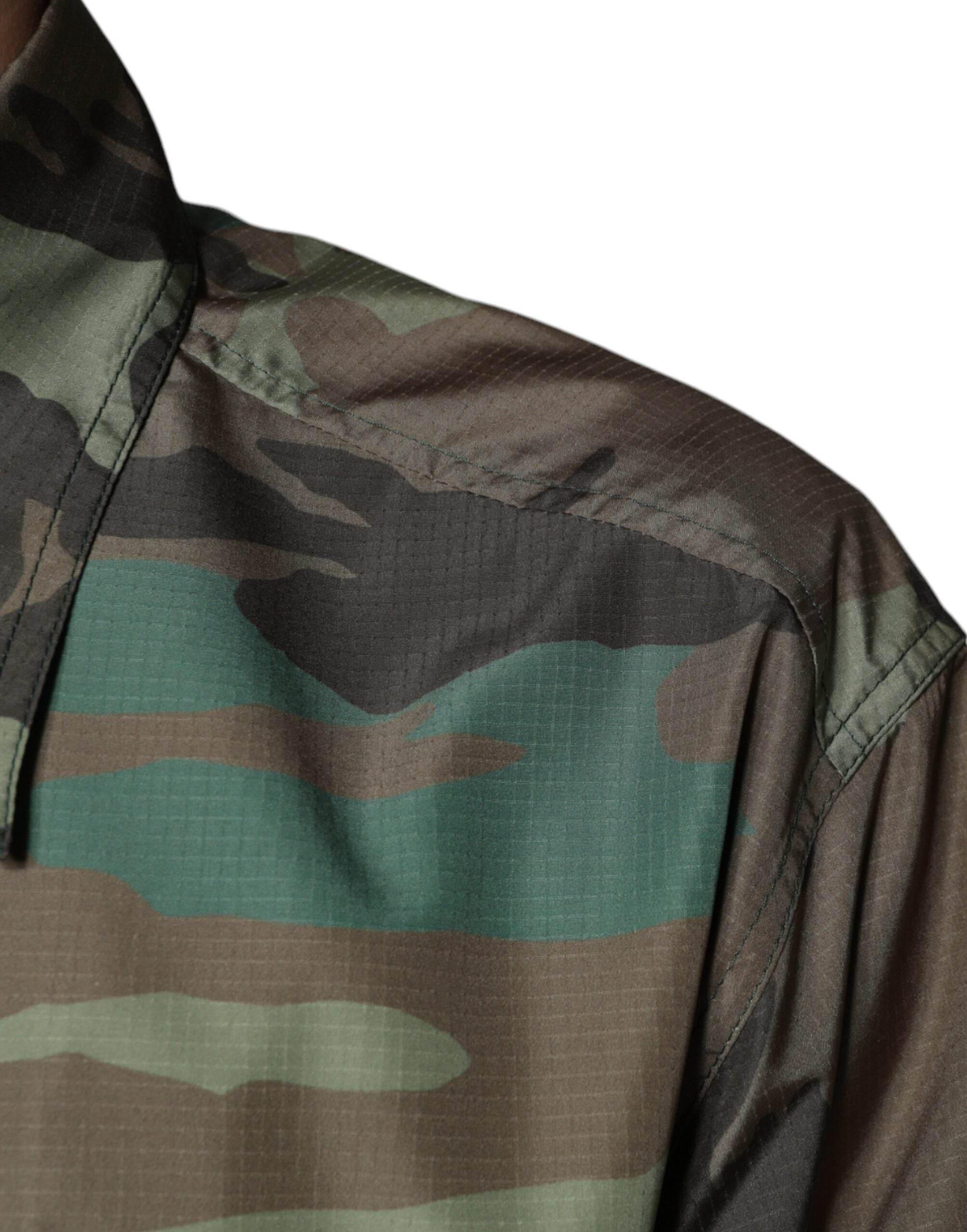 Dolce & Gabbana Multicolor Camouflage Button Down Shirt - Hilstor