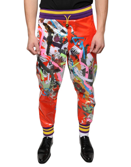 Dolce & Gabbana Multicolor Printed Jogger Sweatpants Pants - Hilstor