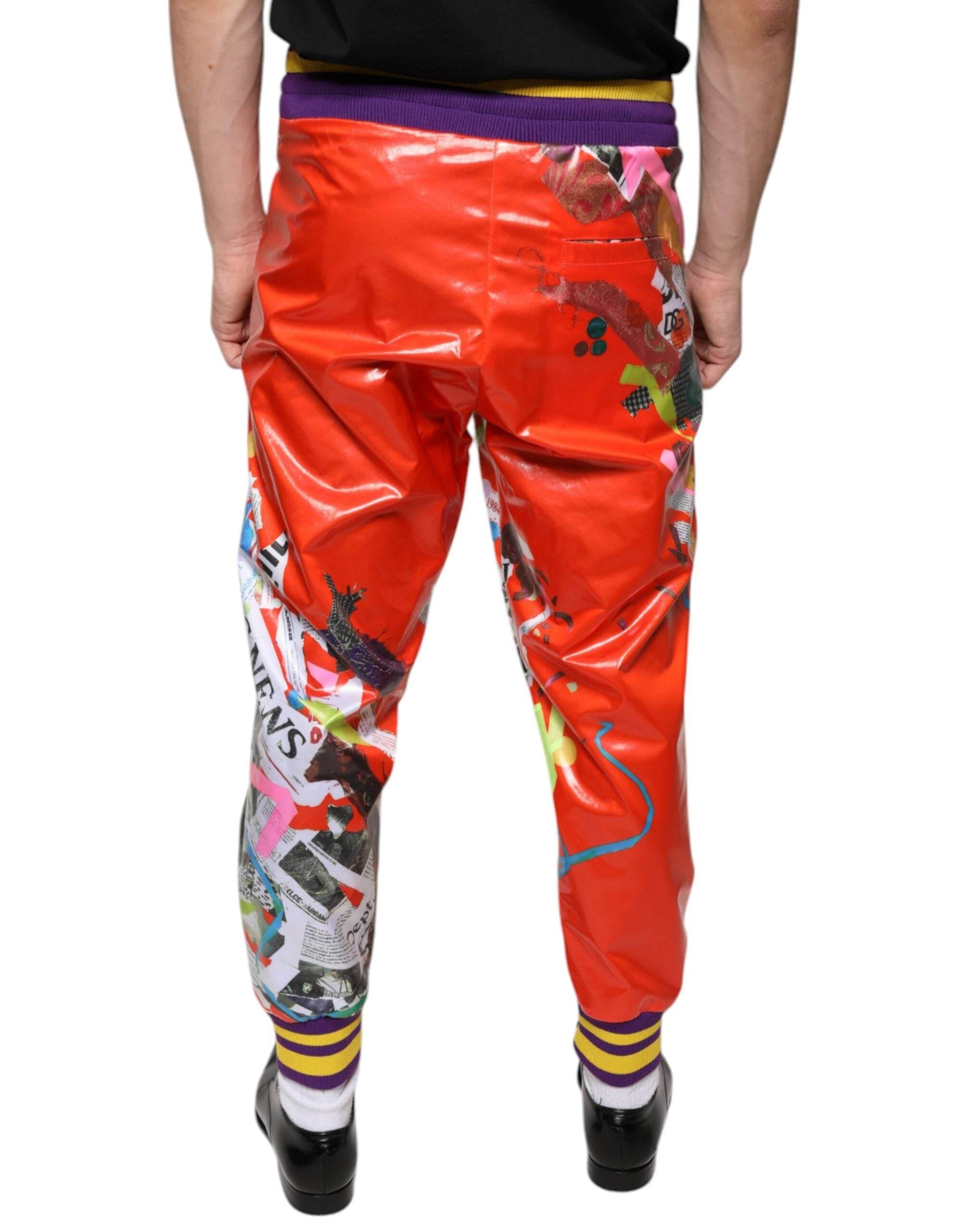 Dolce & Gabbana Multicolor Printed Jogger Sweatpants Pants - Hilstor