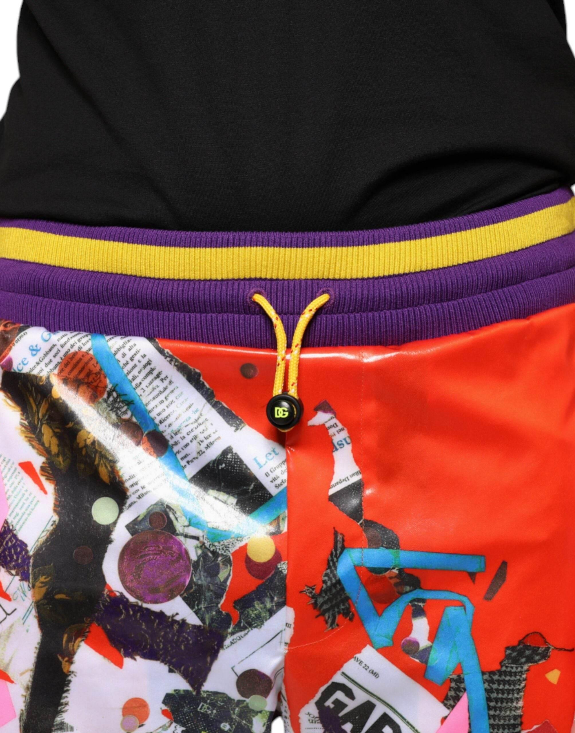 Dolce & Gabbana Multicolor Printed Jogger Sweatpants Pants - Hilstor