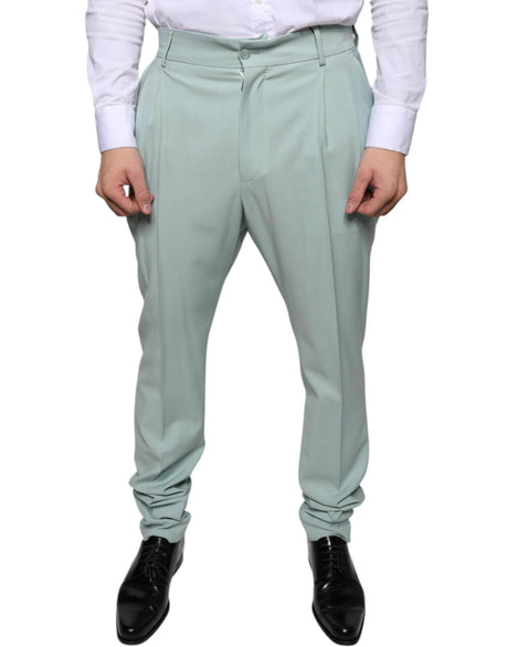 Dolce & Gabbana Mint Green Cotton Dress Pants - Hilstor