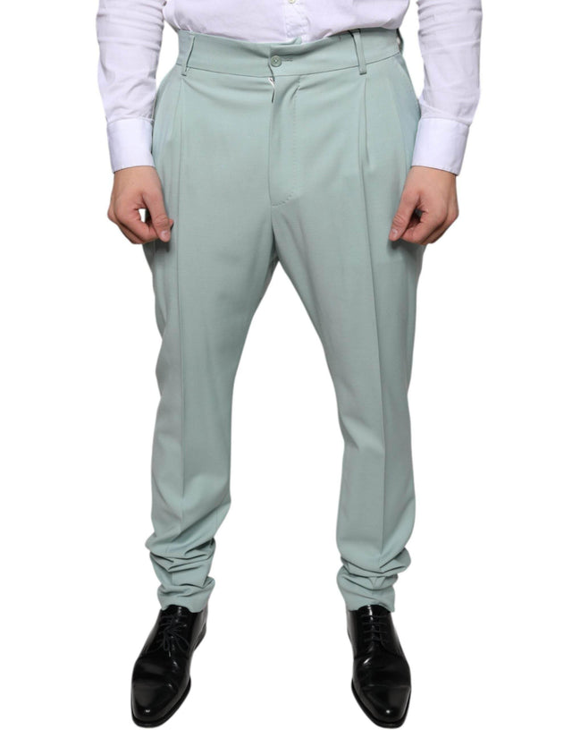 Dolce & Gabbana Mint Green Cotton Dress Pants - Hilstor