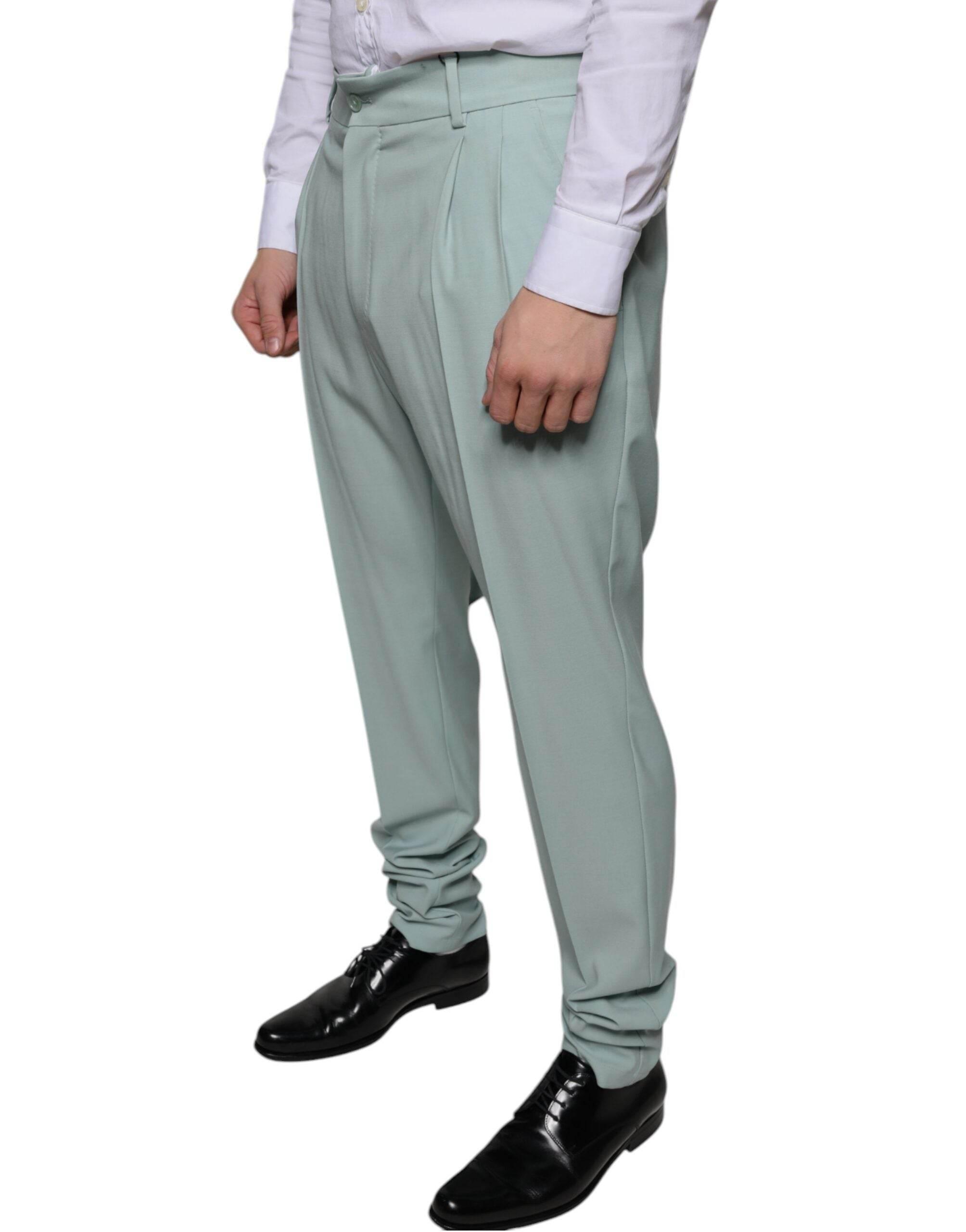 Dolce & Gabbana Mint Green Cotton Dress Pants - Hilstor