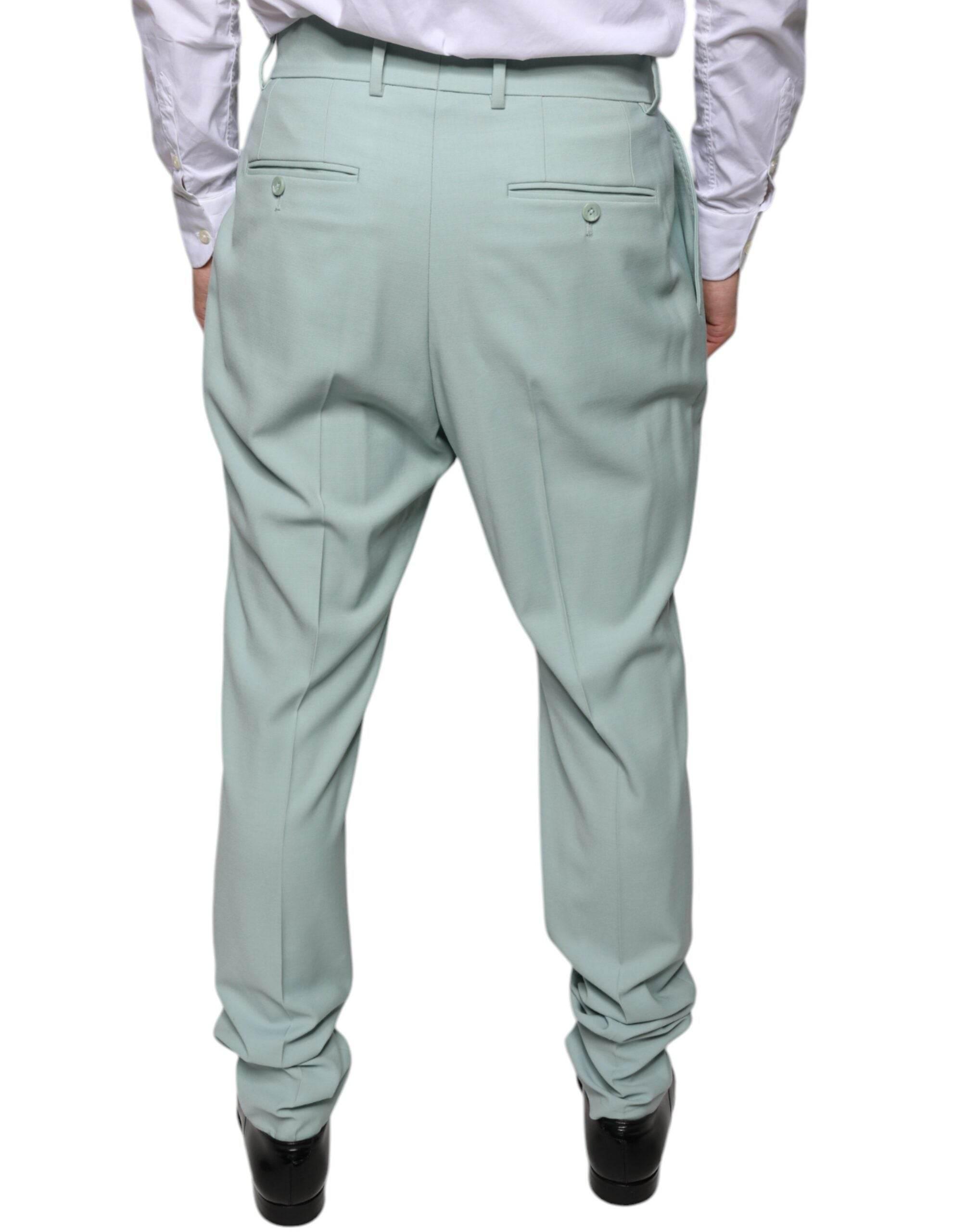 Dolce & Gabbana Mint Green Cotton Dress Pants - Hilstor