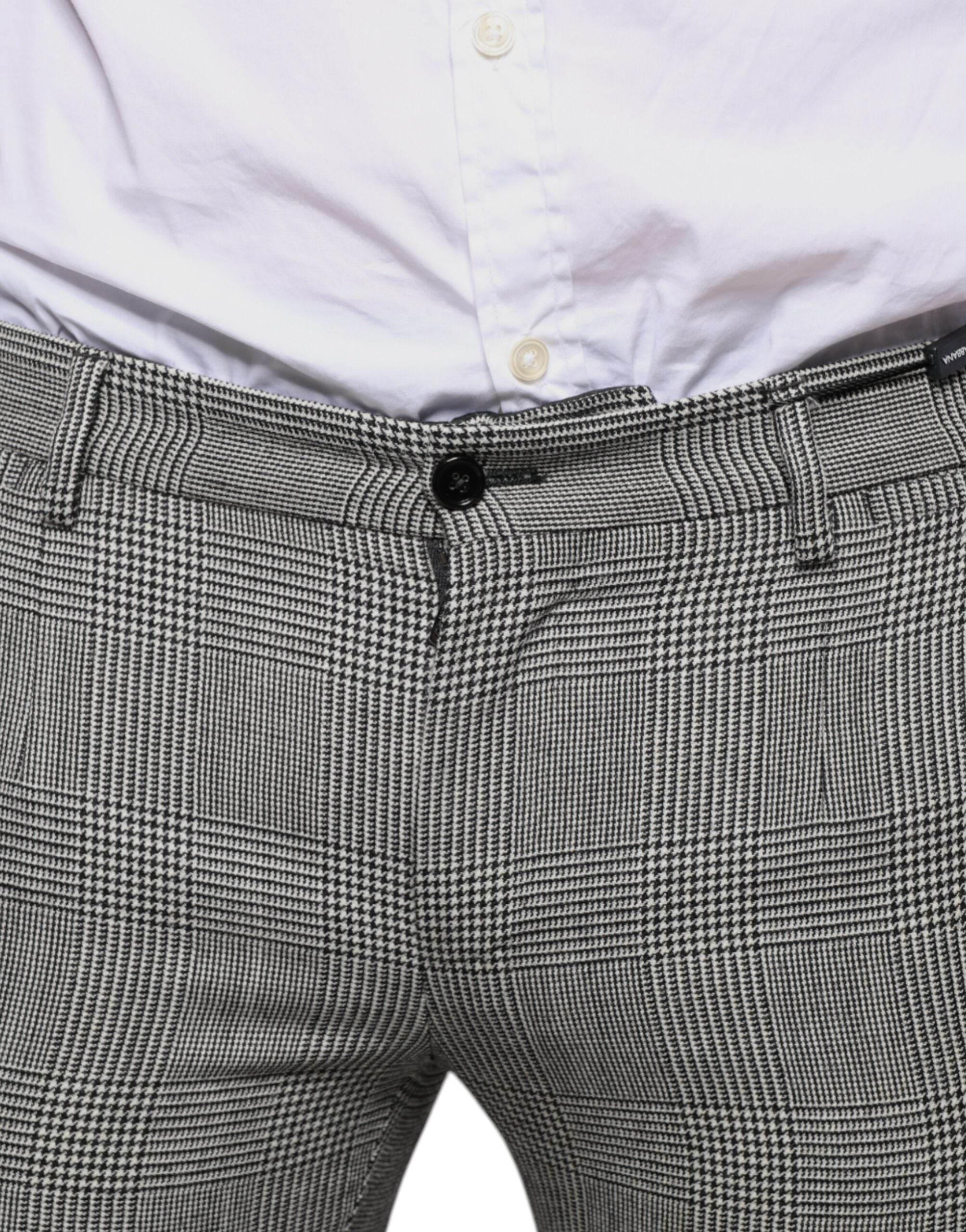 Dolce & Gabbana Gray Check Tartan Wool Skinny Pants - Hilstor