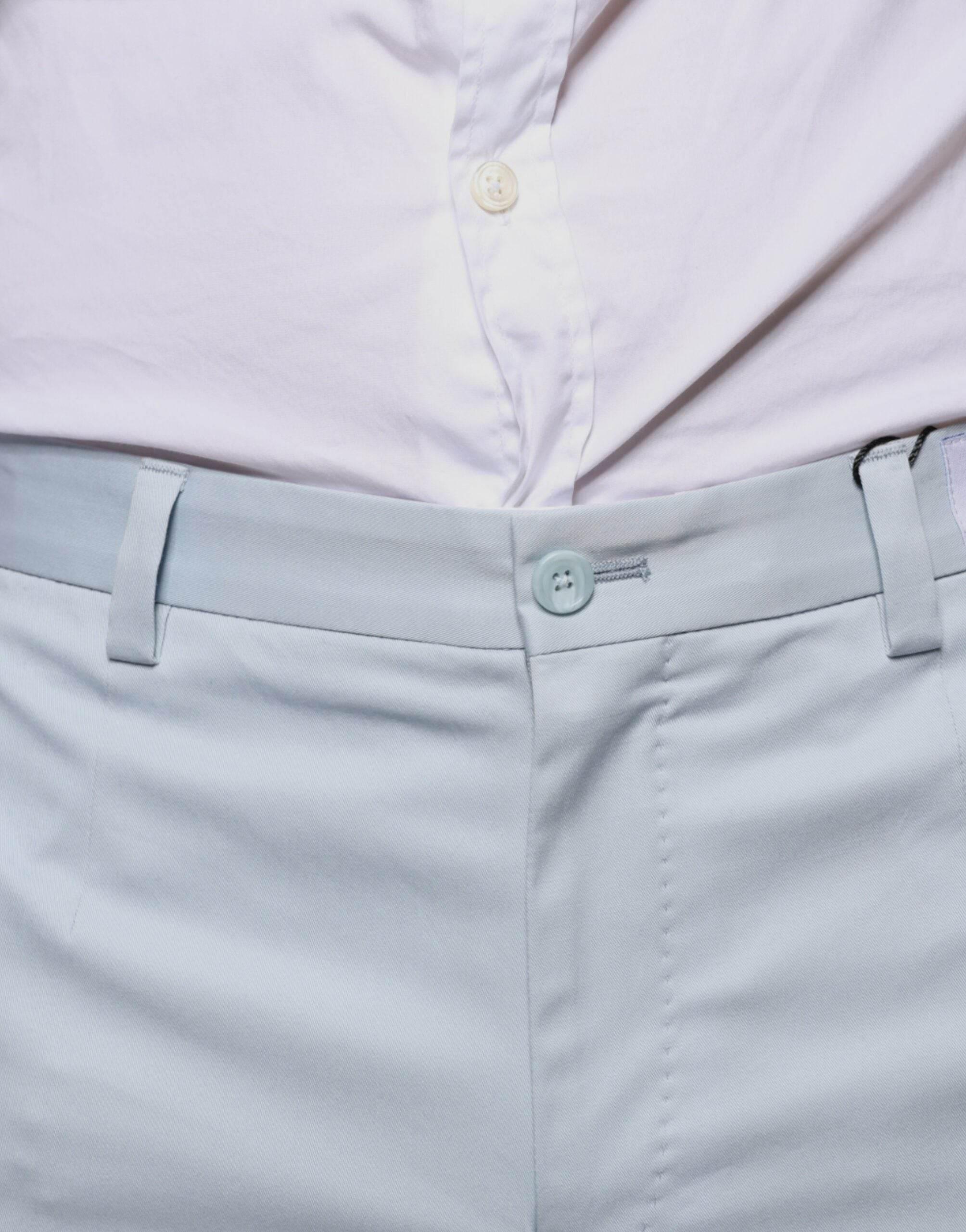 Dolce & Gabbana Light Blue Cotton Dress Pants - Hilstor