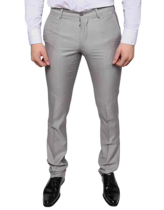 Dolce & Gabbana Light Gray Wool Dress Pants - Hilstor