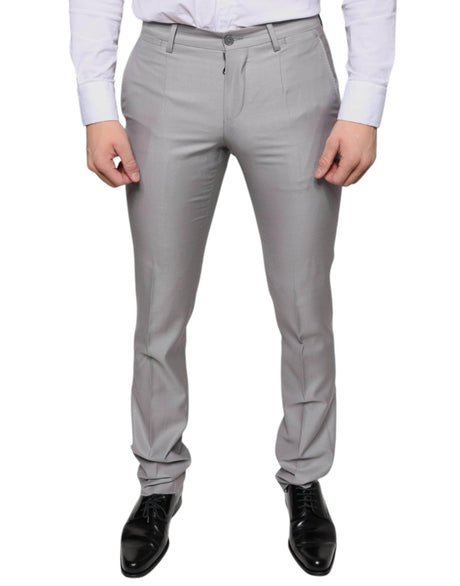 Dolce & Gabbana Light Gray Wool Dress Pants - Hilstor