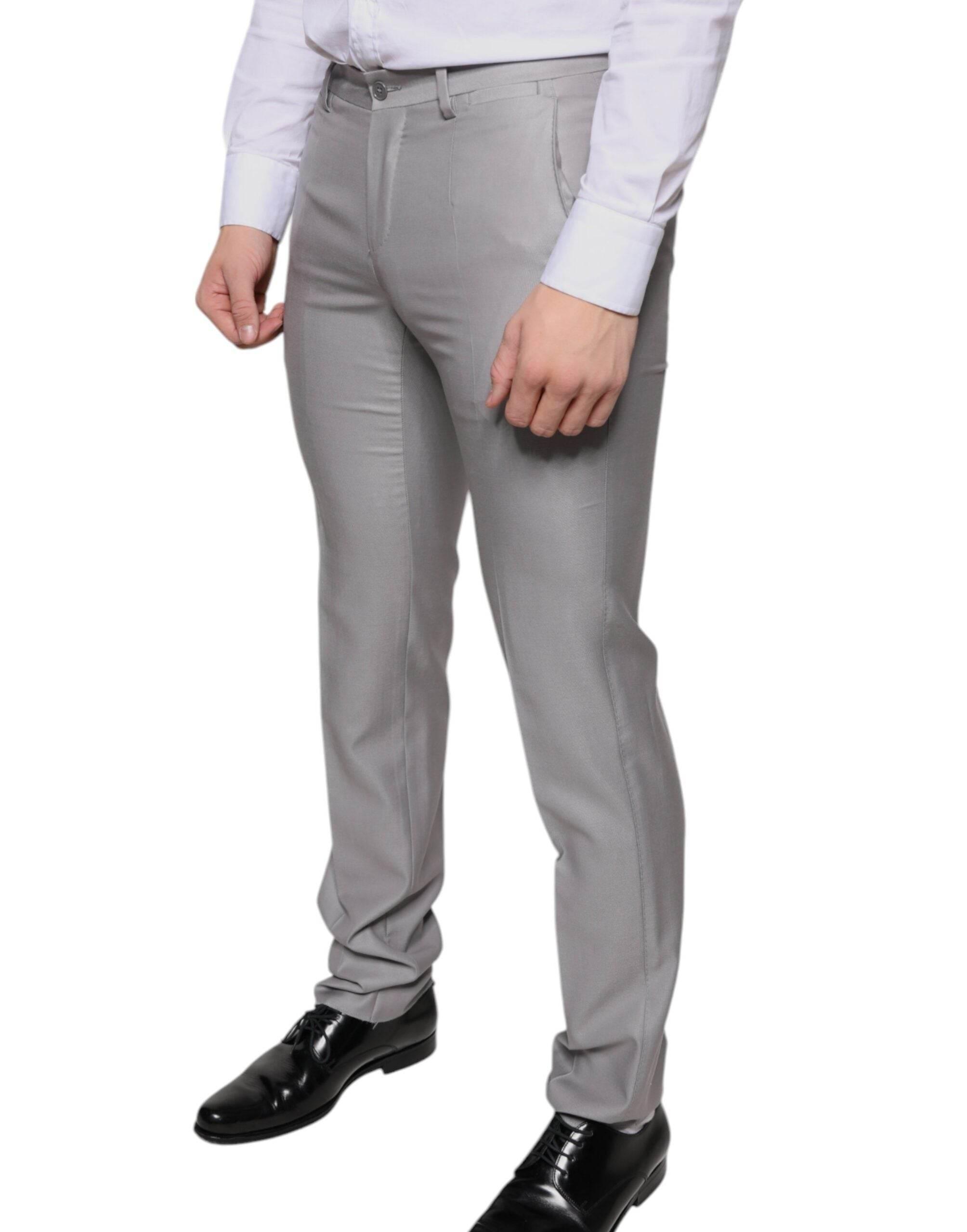 Dolce & Gabbana Light Gray Wool Dress Pants - Hilstor