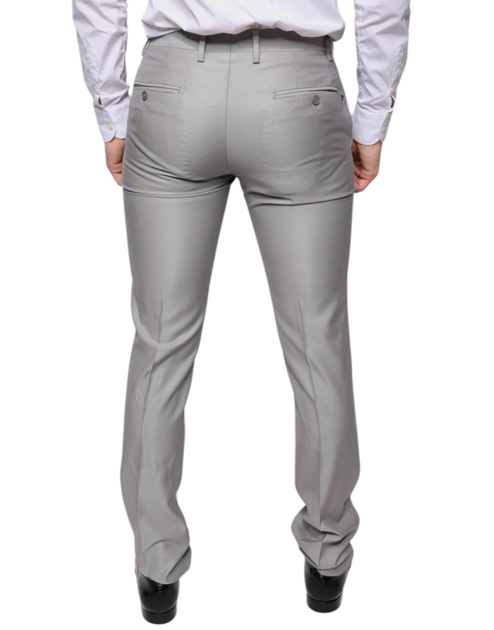 Dolce & Gabbana Light Gray Wool Dress Pants - Hilstor
