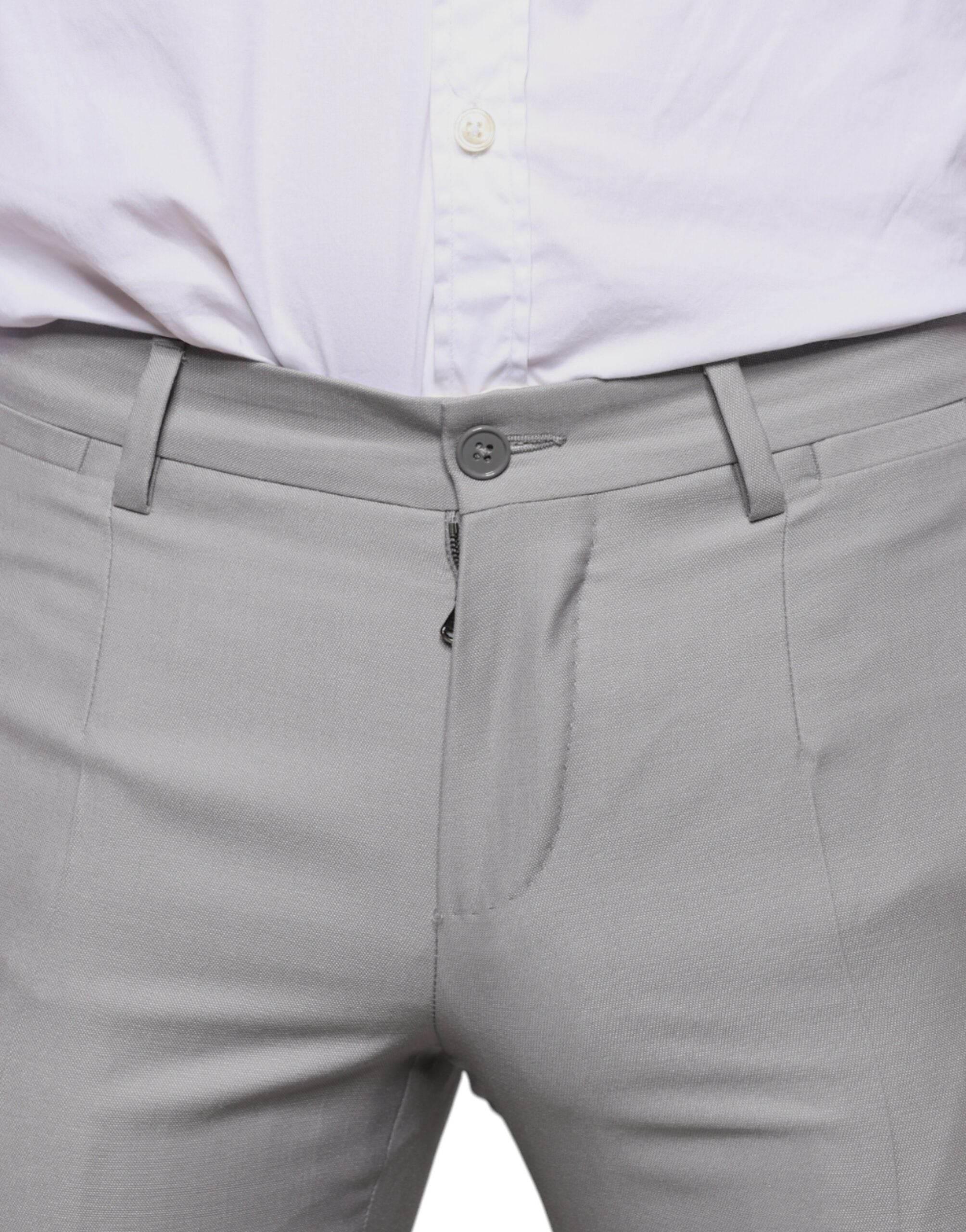 Dolce & Gabbana Light Gray Wool Dress Pants - Hilstor