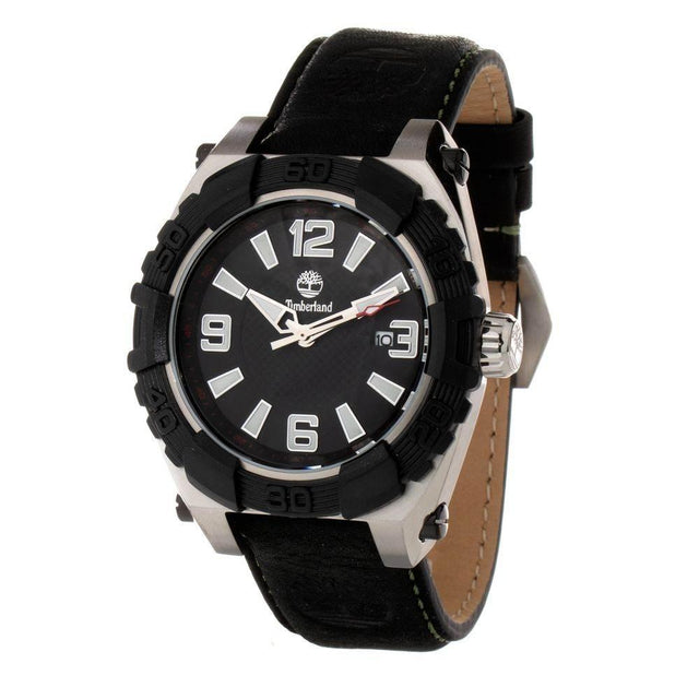 Timberland Black Leather Watch - Hilstor