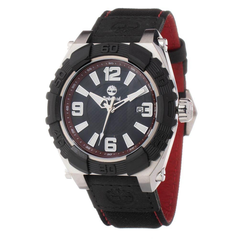 Timberland Black Leather Watch - Hilstor