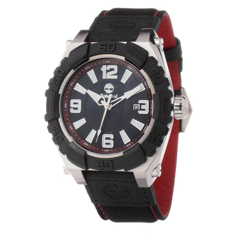 Timberland Black Leather Watch - Hilstor