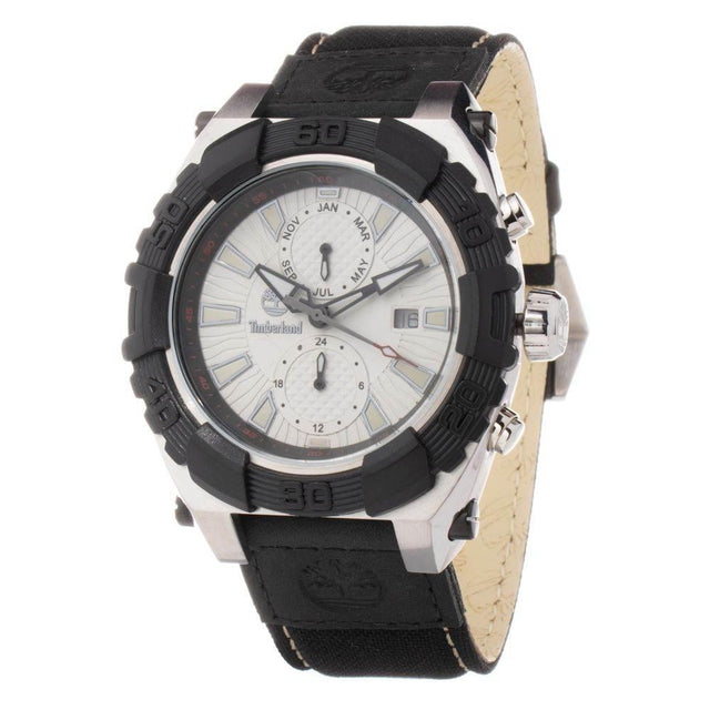 Timberland Black Leather Watch - Hilstor