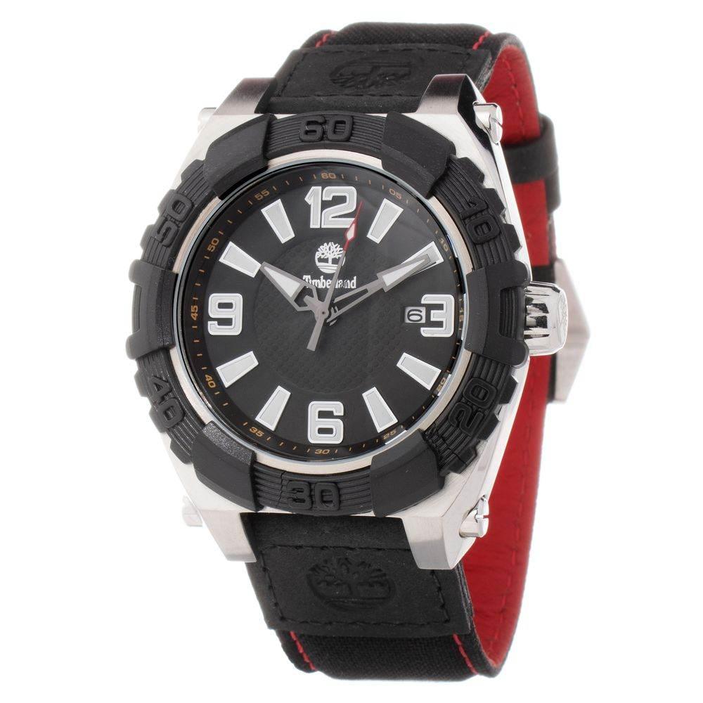 Timberland Black Leather Watch - Hilstor