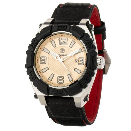 Timberland Black Leather Watch - Hilstor