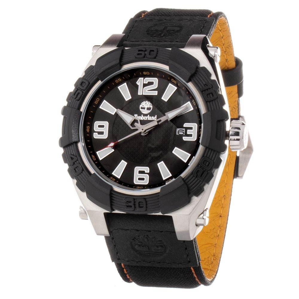 Timberland Black Leather Watch - Hilstor