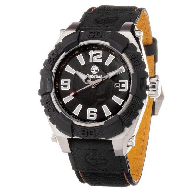 Timberland Black Leather Watch - Hilstor