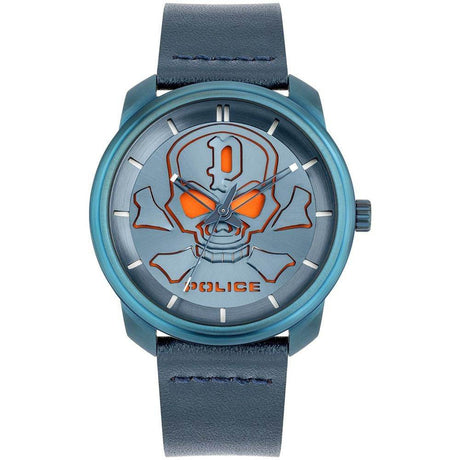 Police Blue Leather Watch - Hilstor