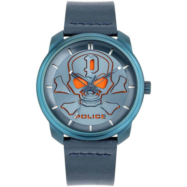 Police Blue Leather Watch - Hilstor