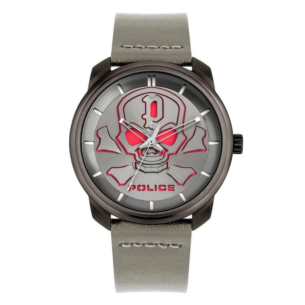 Police Gray Leather Watch - Hilstor