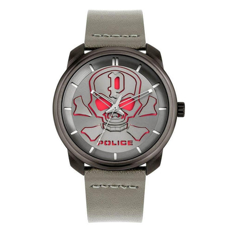 Police Gray Leather Watch - Hilstor