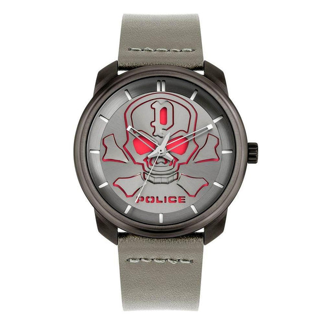Police Gray Leather Watch - Hilstor