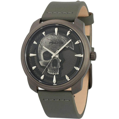 Police Green Leather Watch - Hilstor