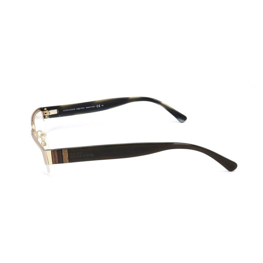 Alexander McQueen Gold Metal Frames - Hilstor