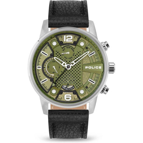 Police Black Leather Watch - Hilstor