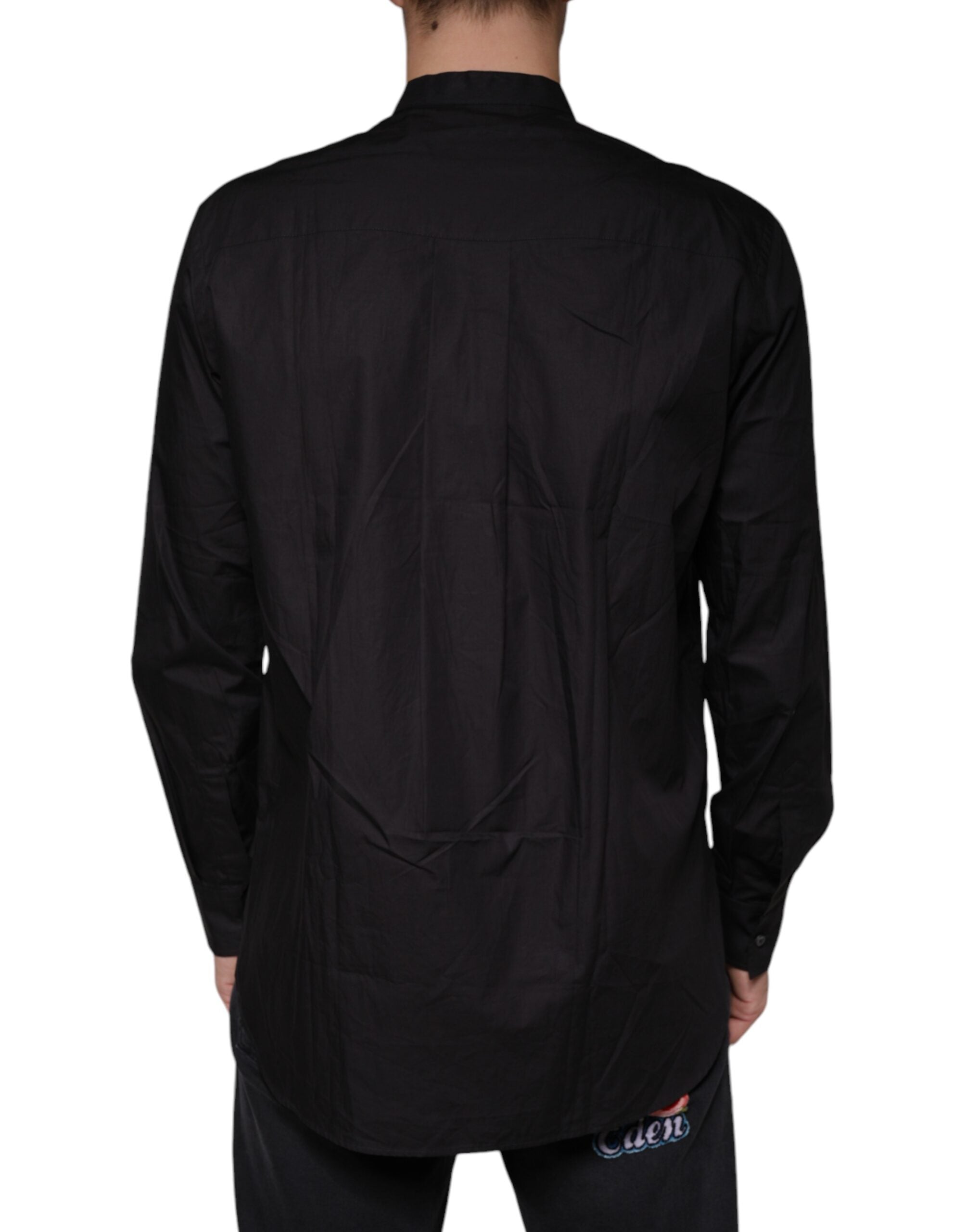 Dolce &amp; Gabbana sort bomuld Button Down mænd Casual skjorte