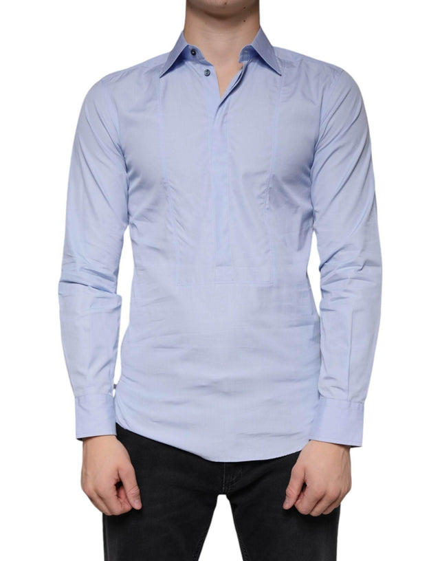 Dolce & Gabbana Light Blue Cotton Men Dress Formal Shirt - Hilstor