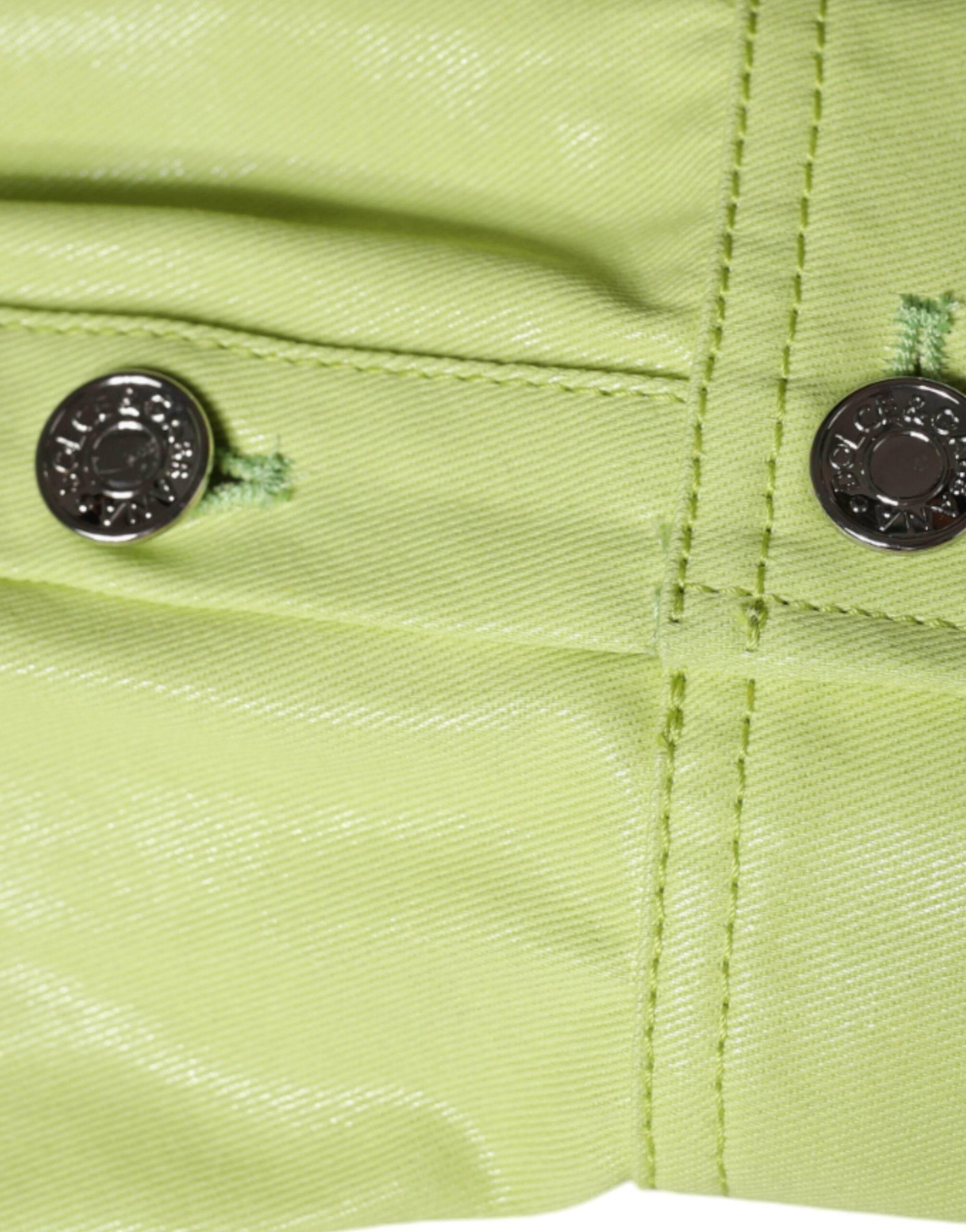 Dolce & Gabbana Green Cotton Collared Men Button Down Shirt - Hilstor
