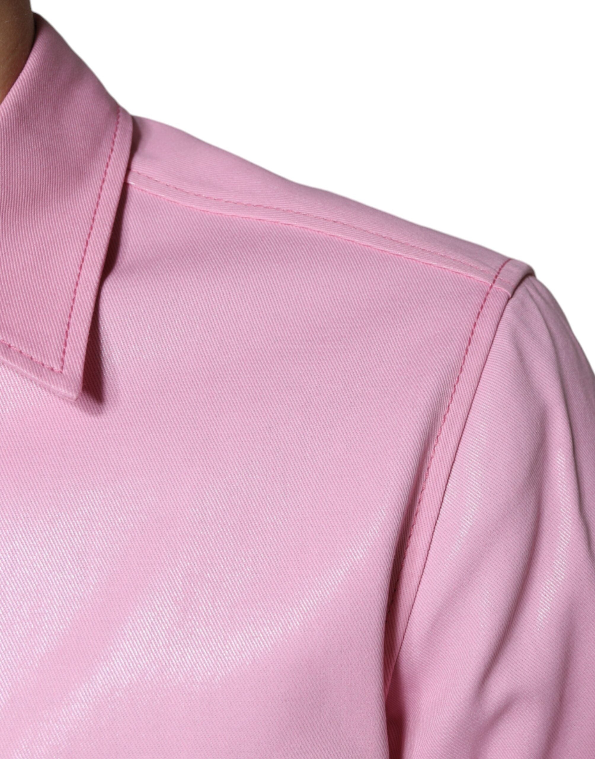 Dolce &amp; Gabbana Pink bomuldskrave Button Down skjorte