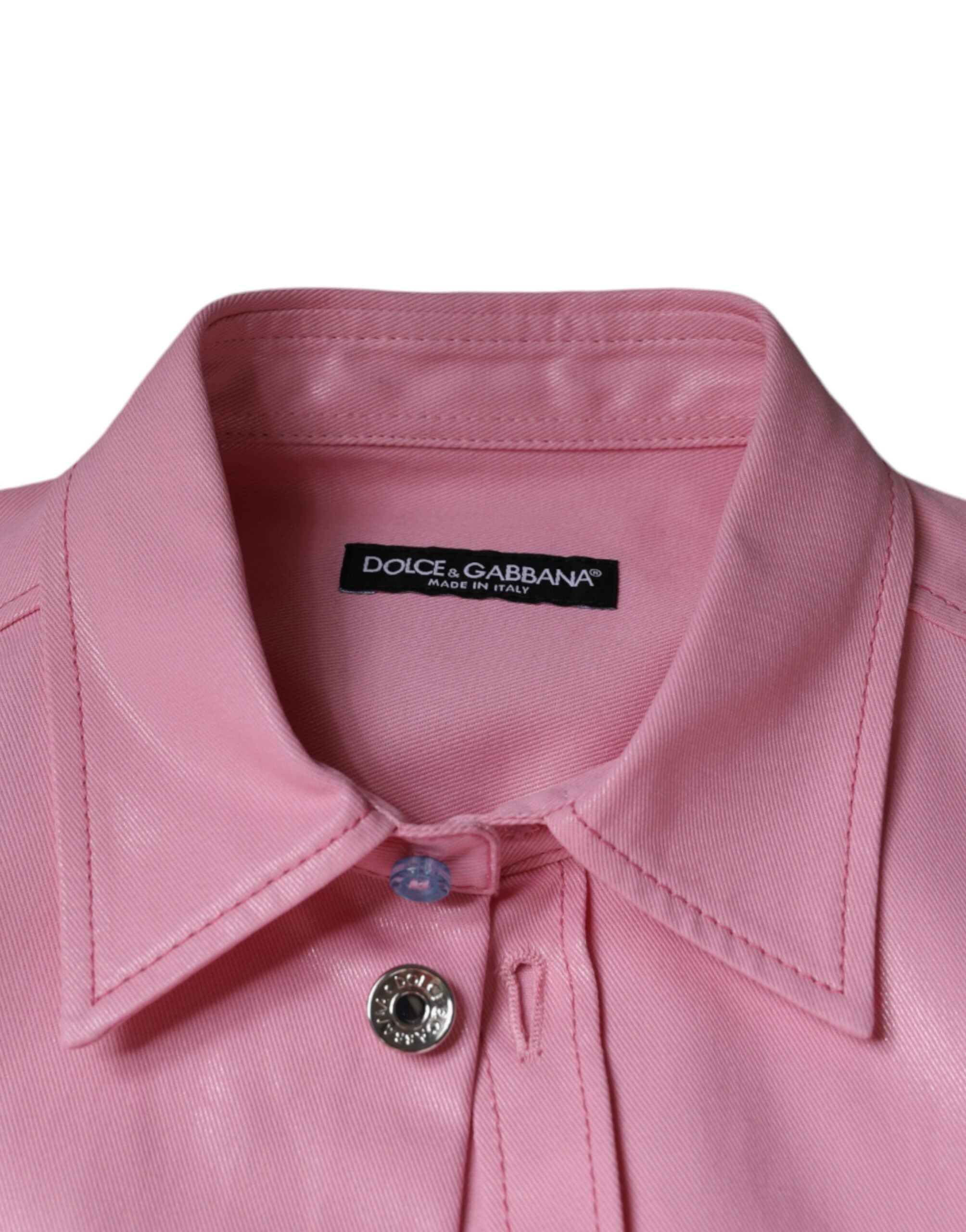 Dolce &amp; Gabbana Pink bomuldskrave Button Down skjorte