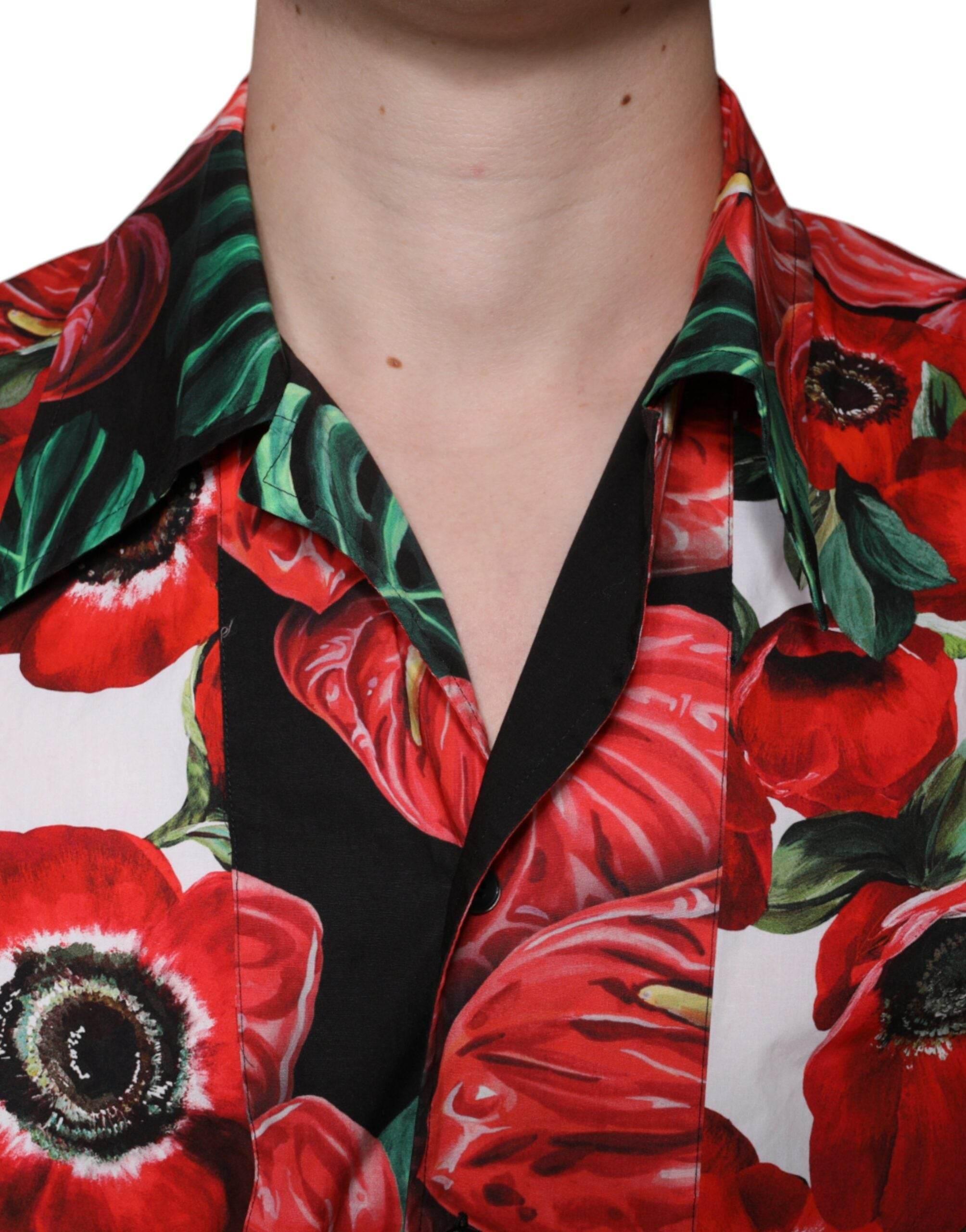 Dolce & Gabbana Multicolor Anemone Button Down Casual Shirt - Hilstor