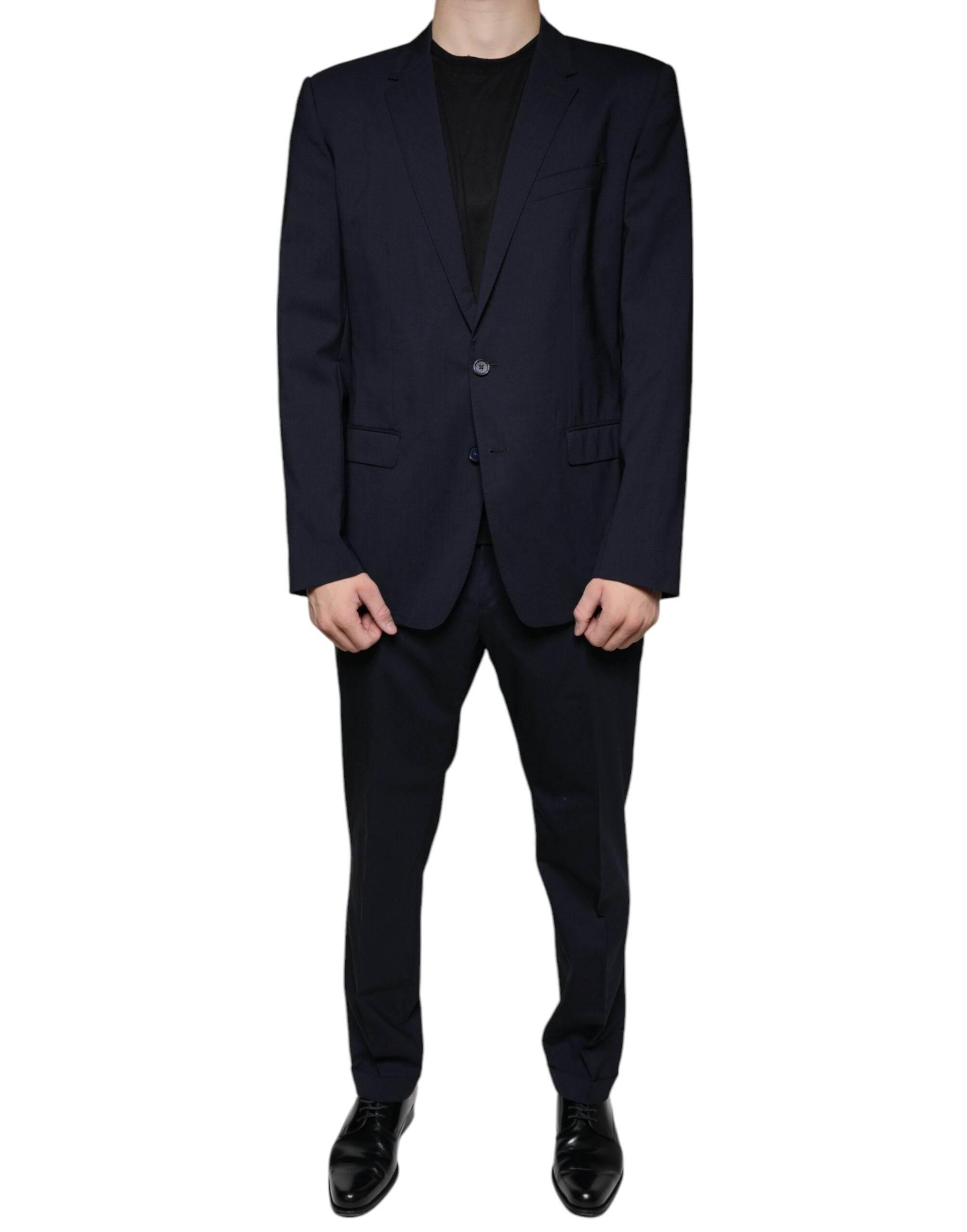Dolce & Gabbana Dark Blue Formal Tuxedo 2 Piece Suit - Hilstor