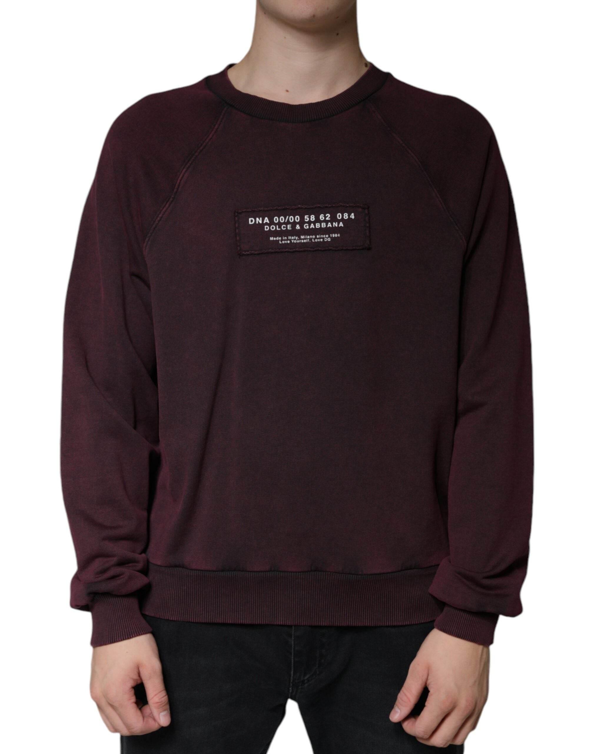 Dolce & Gabbana Maroon Logo Crew Neck Men Sweatshirt Sweater - Hilstor
