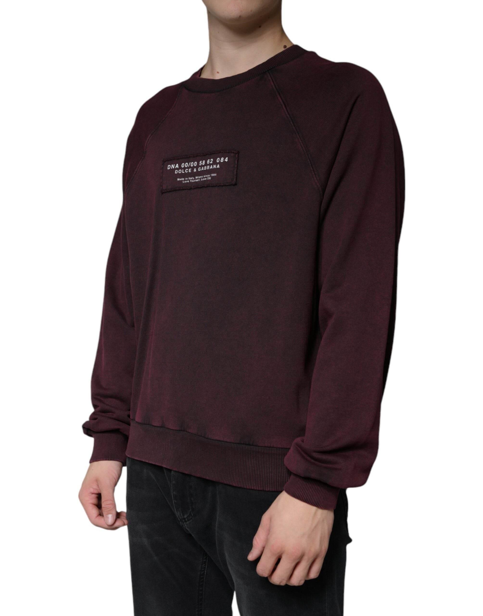 Dolce & Gabbana Maroon Logo Crew Neck Men Sweatshirt Sweater - Hilstor