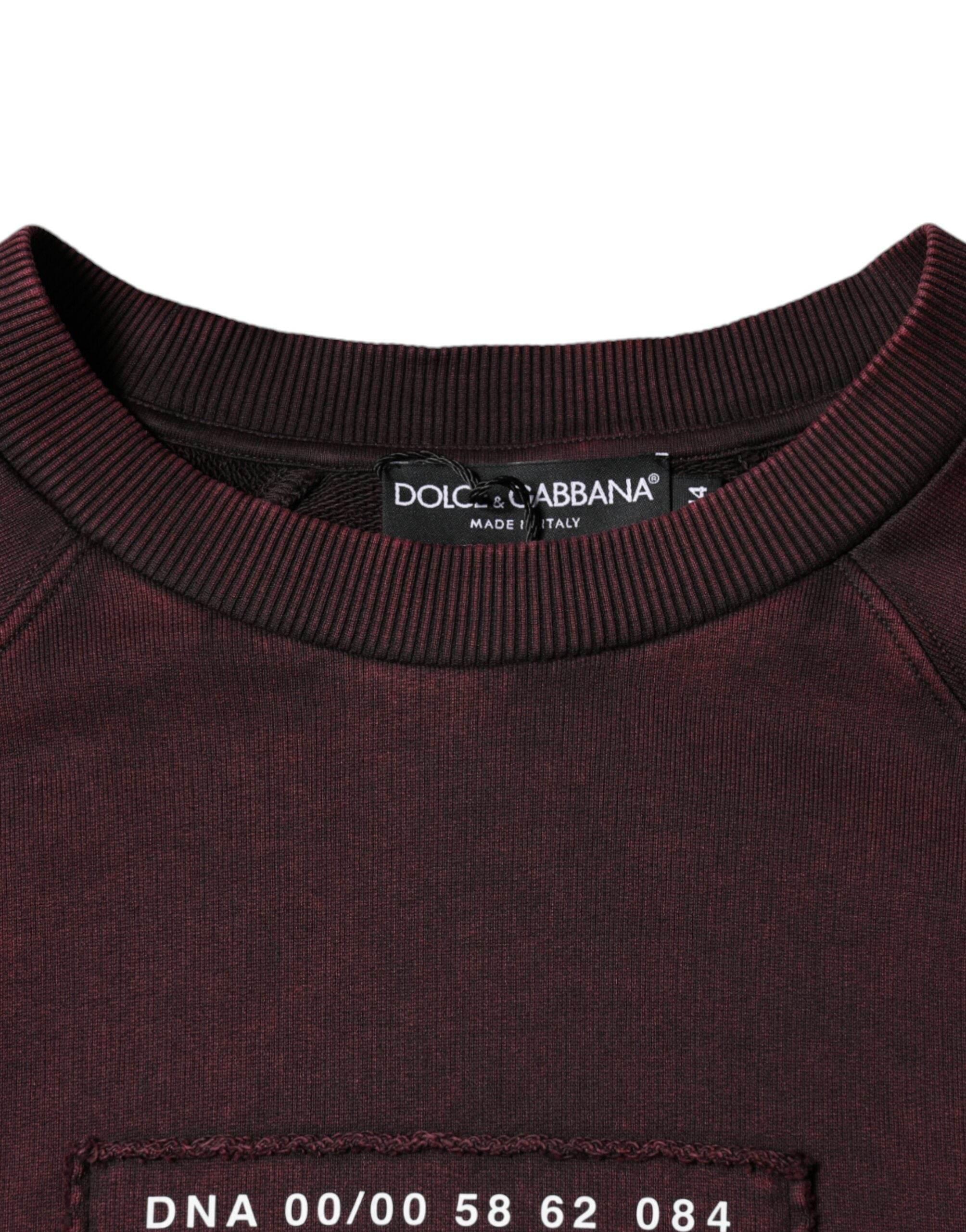 Dolce & Gabbana Maroon Logo Crew Neck Men Sweatshirt Sweater - Hilstor