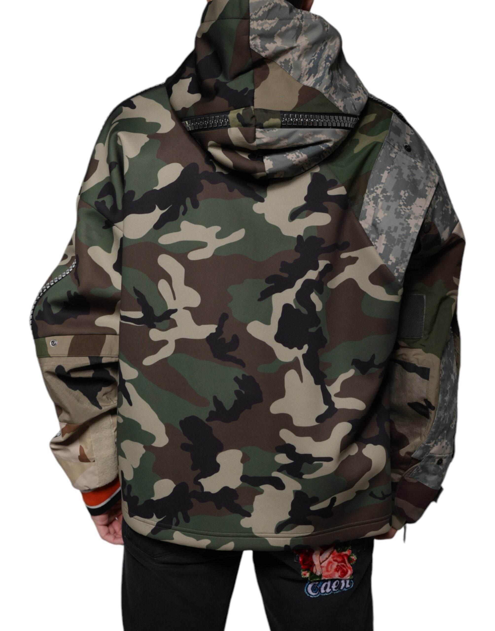 Dolce & Gabbana Multicolor Camouflage Hooded Sweatshirt Sweater - Hilstor